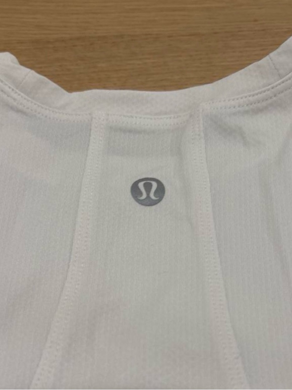 lululemon athletica woman’s White Tank Top with Reflective Logo
